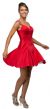 Jeweled Cap Sleeves Flared Short Homecoming Party Dress in Red